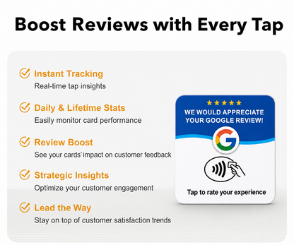 Google Review NFC Kaart – Zelfklevend & Herprogrammeerbaar – PVC