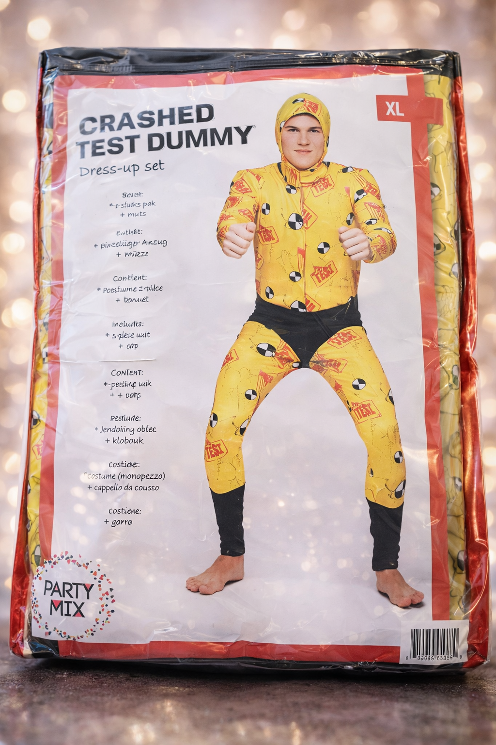 Crashed Test Dummy Carnaval 1-delig Pak + Muts: Een Komische Verkleed Sensatie voor Carnaval! Partymix