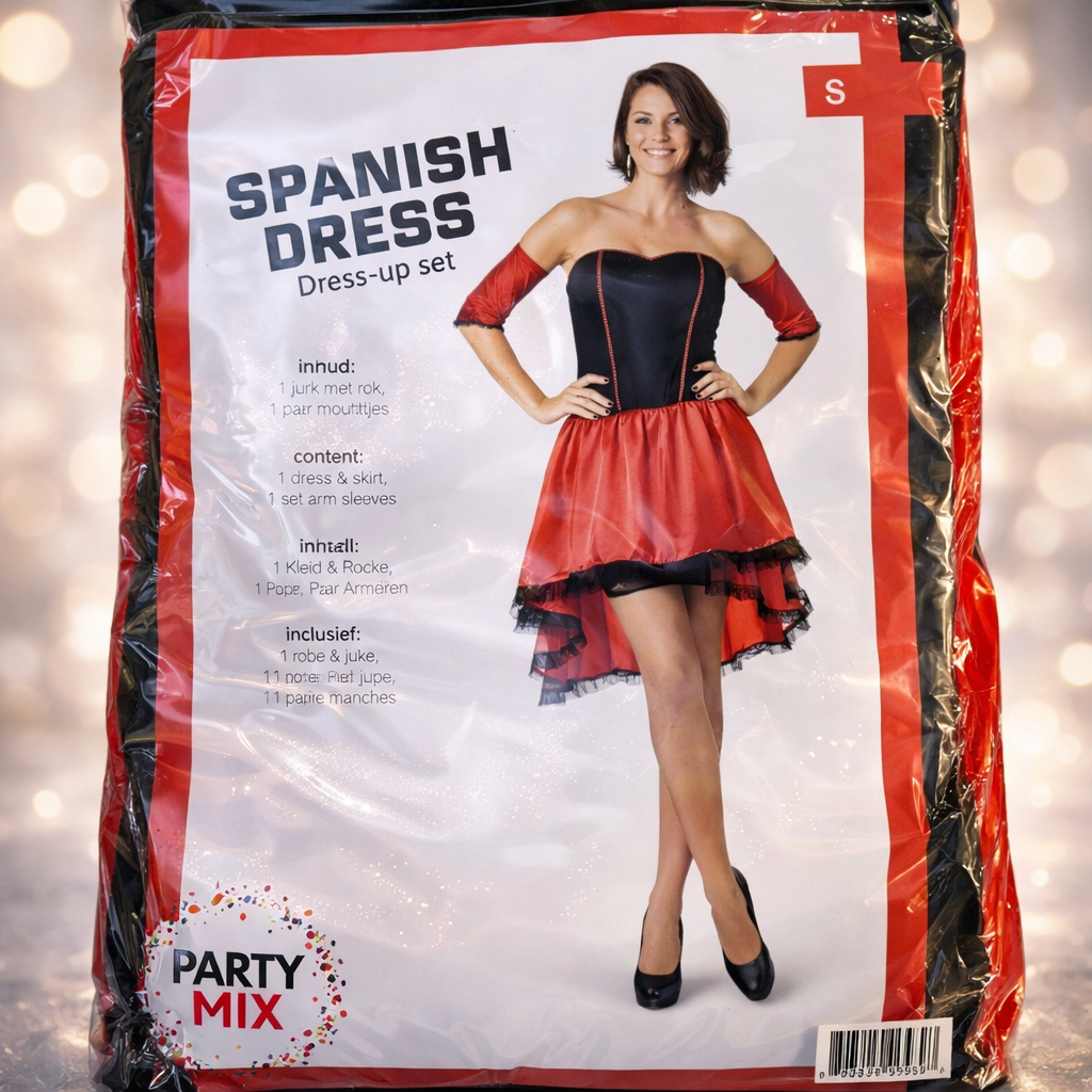 Feest Kostuum Spaanse Flair: Betoverende Carnaval Flamingo Jurk met Korset achtig Topje voor Dames - Party mix